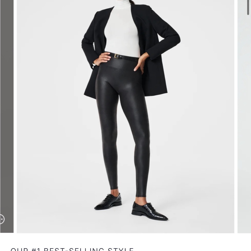 Spanx black faux leather leggings